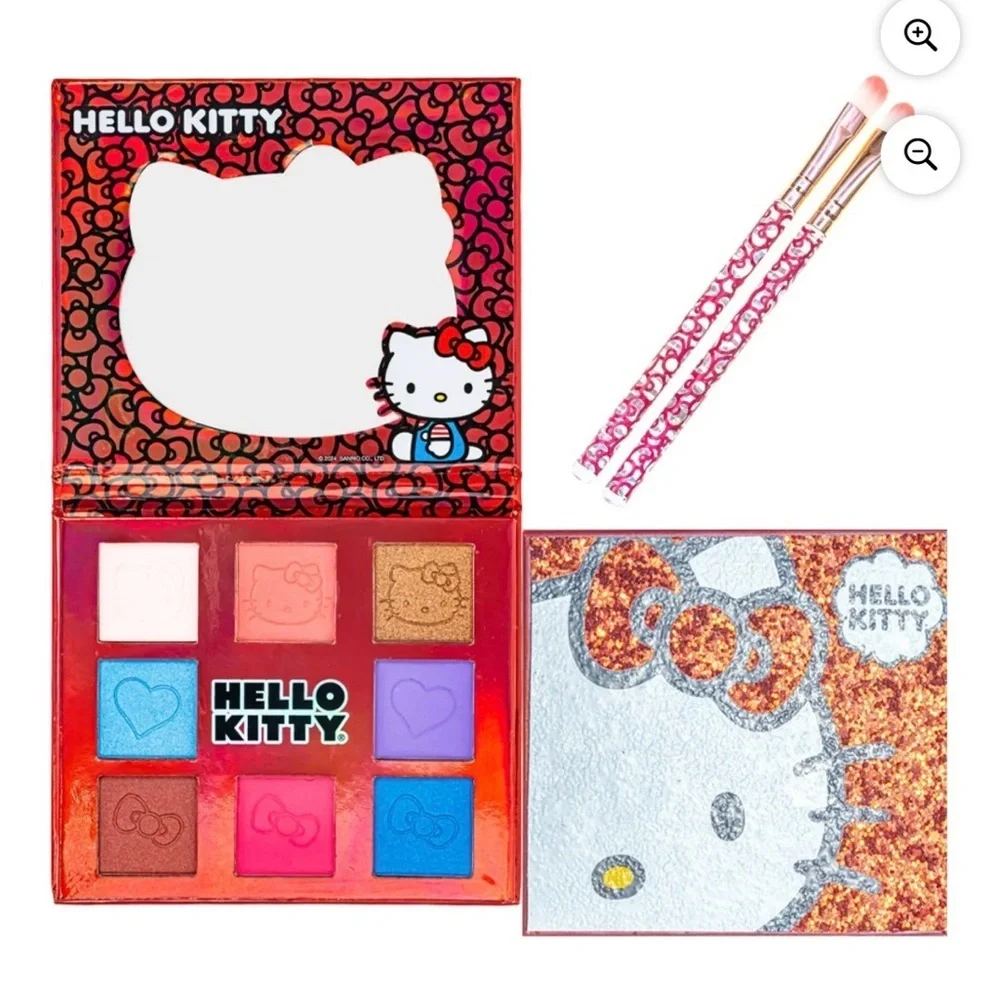 Hello Kitty Glitter Eyeshadow Palette - Red and Silver